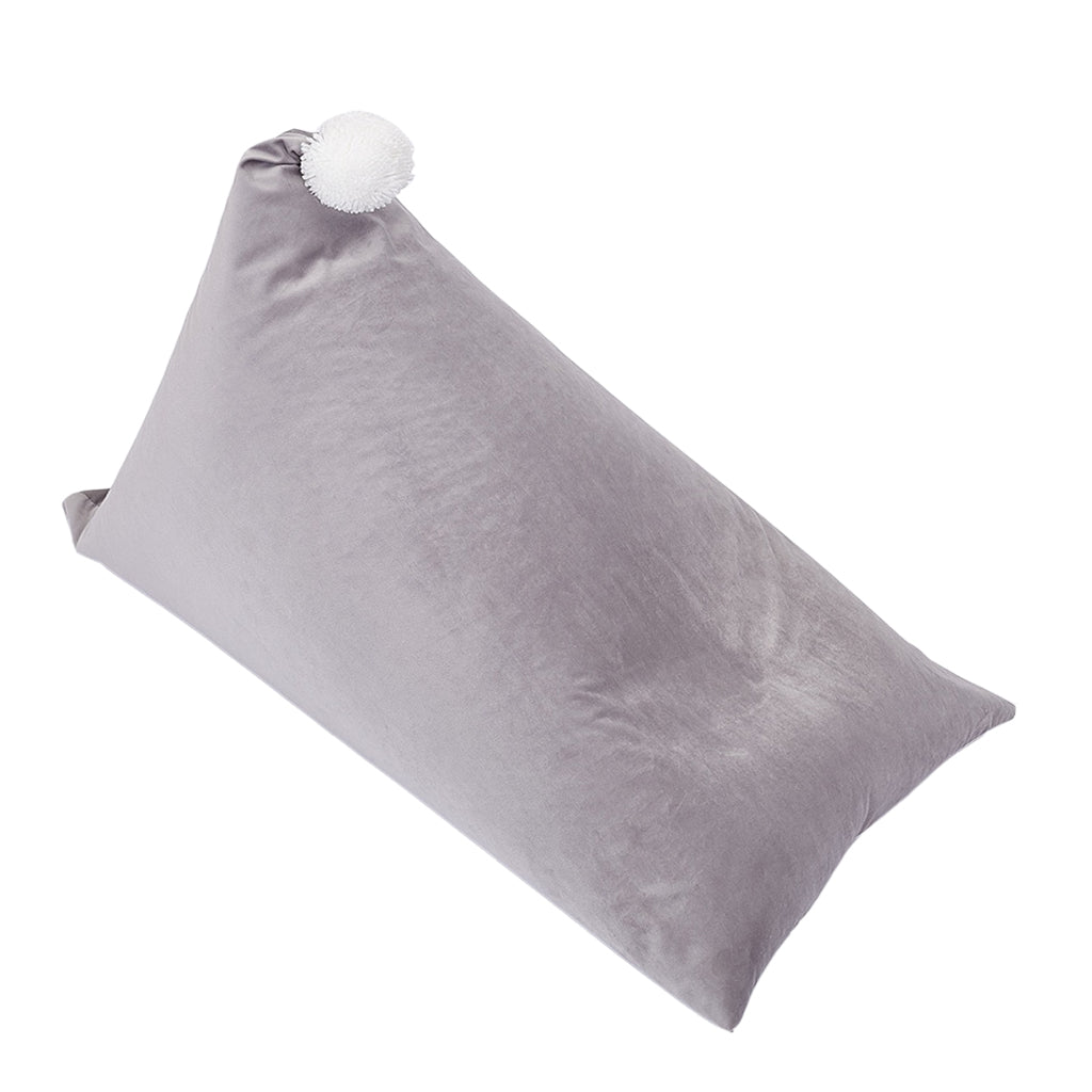 Backrest Bean Bag Cover Stuffed Animal Storage Holder Gray with white ball