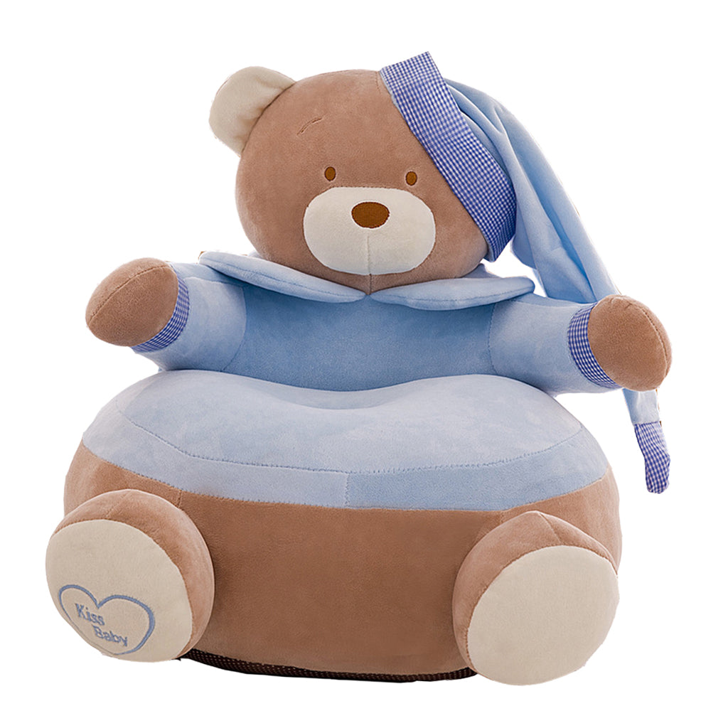 Adorable Children Seat Sofa Cover Armchair Baby Chair Bean Bag 02 Blue