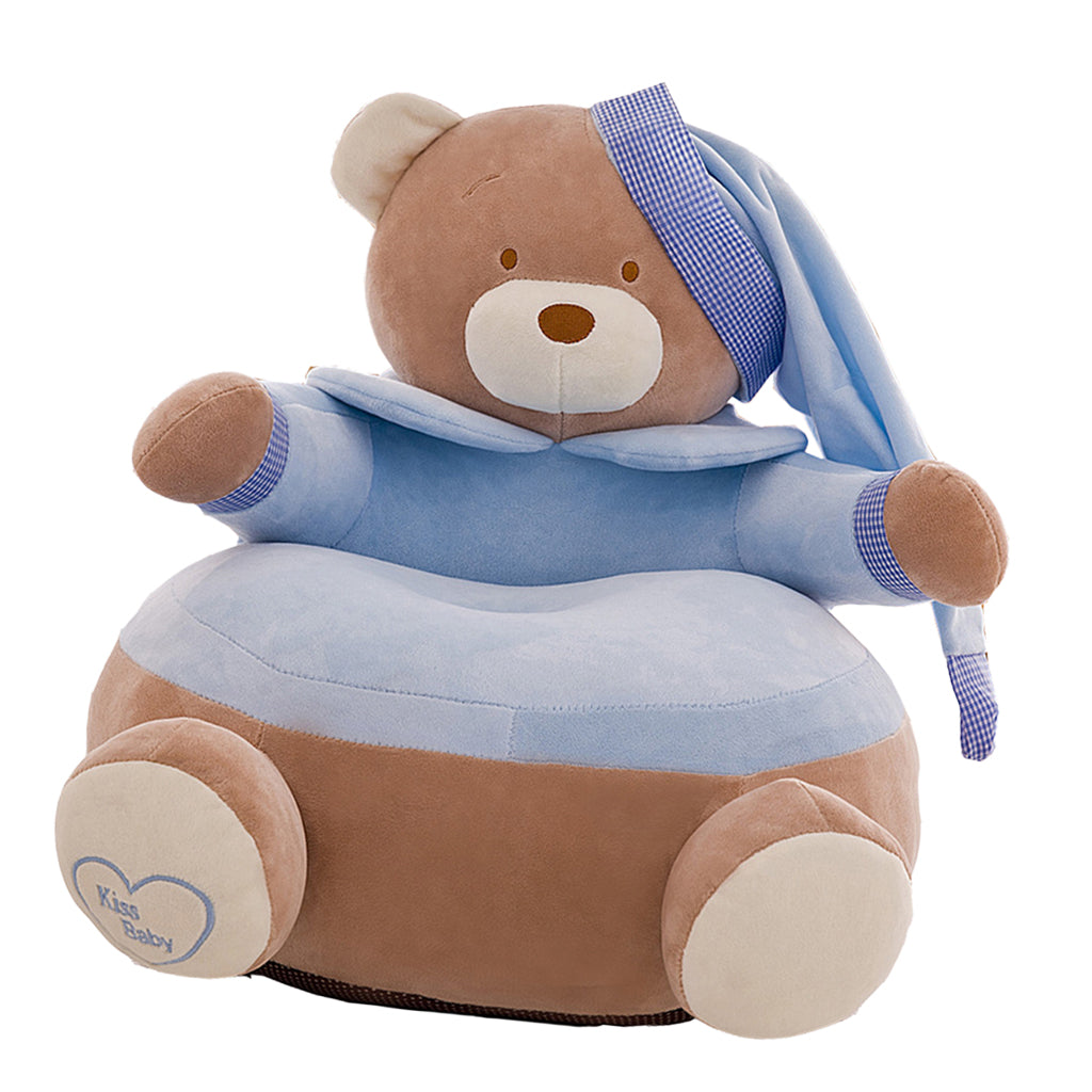 Adorable Children Seat Sofa Cover Armchair Baby Chair Bean Bag 02 Blue