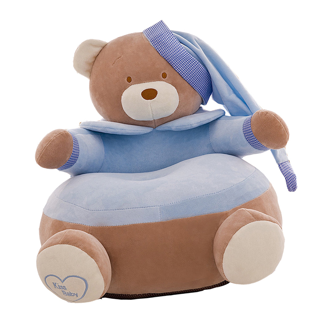 Adorable Children Seat Sofa Cover Armchair Baby Chair Bean Bag 02 Blue