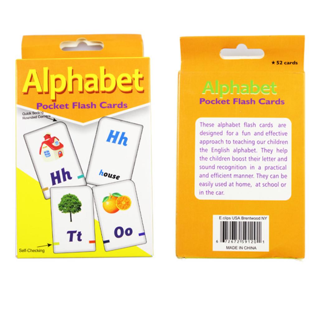 36 Pieces English Flash Cards for Kindergarten Toddlers Preschool Alphabet