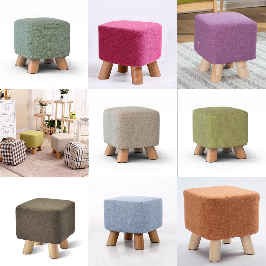 Square Wooden Stool Cover Protective Sleeve for Footstools Light Gray