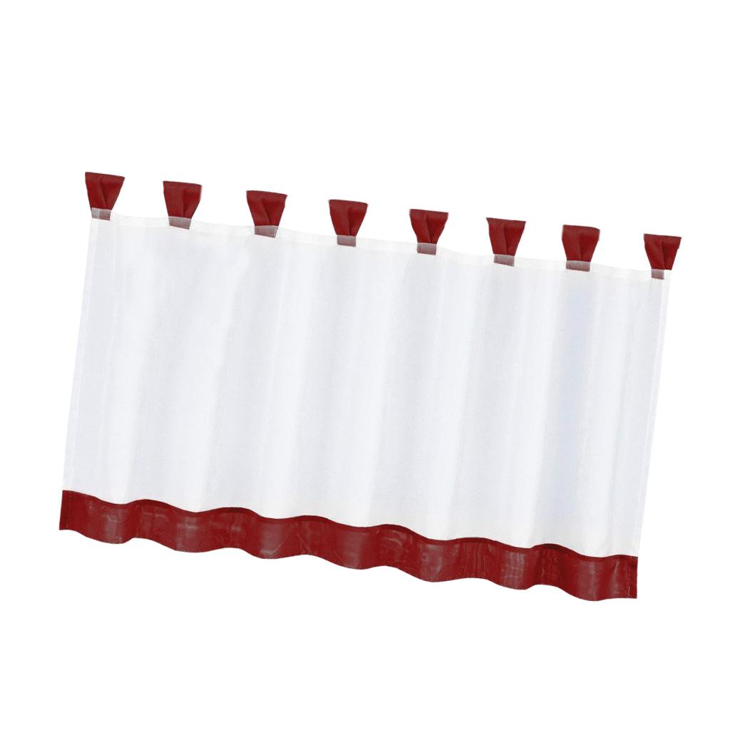 Customize Cafe Window Curtain Kitchen Curtain Tier #1 35x18 Inch, Wine Red