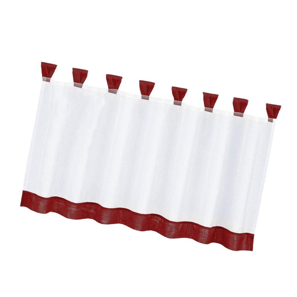 Customize Cafe Window Curtain Kitchen Curtain Tier #1 35x18 Inch, Wine Red