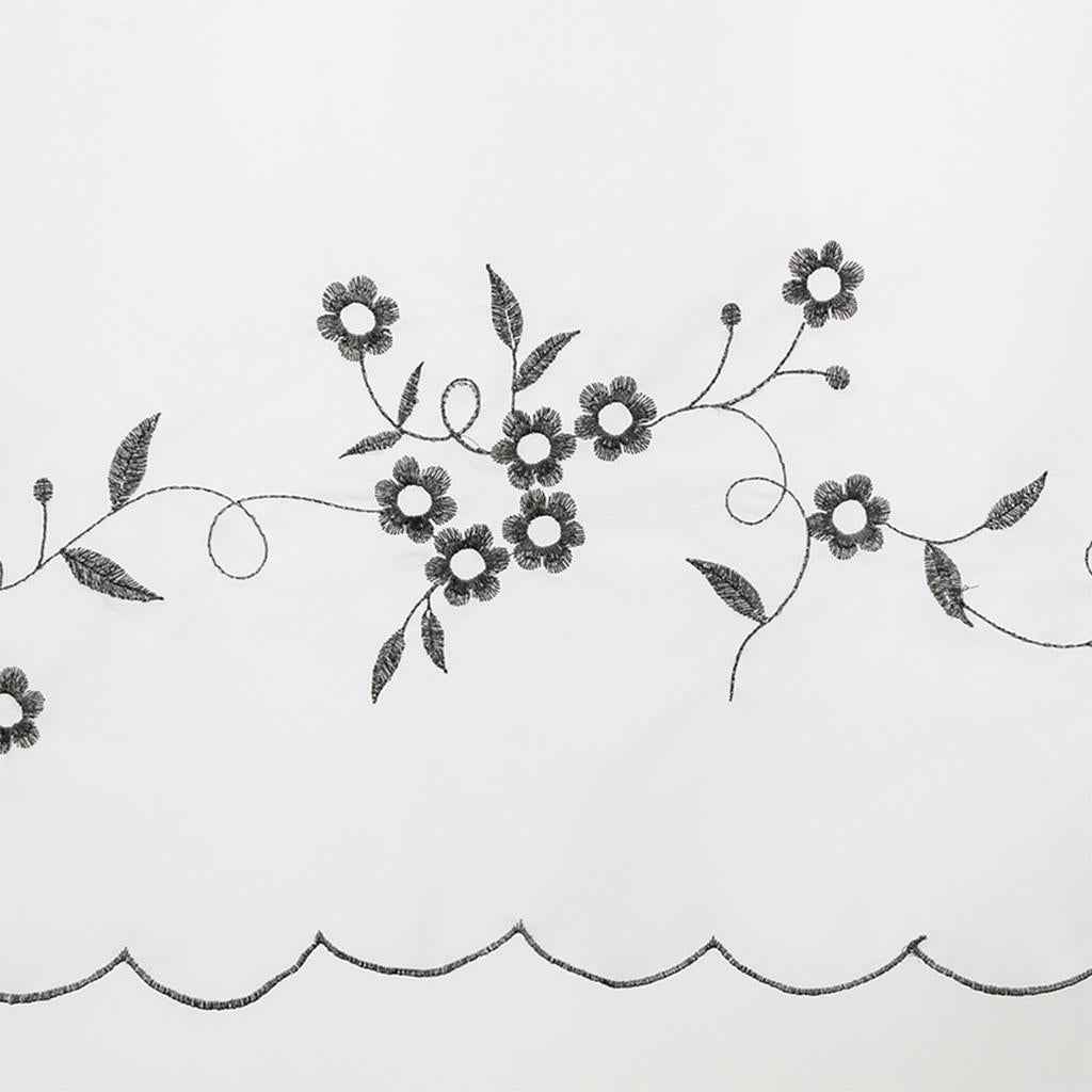 Embroidered Window Tiers Kitchen Cafe Half Curtains Gray 30x120cm