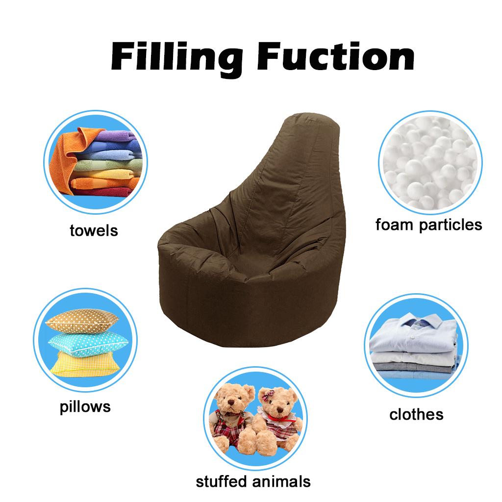 XXL Recliner Gaming Beanbag Chair Cover Adult Seat Pod Bag Cover Coffee