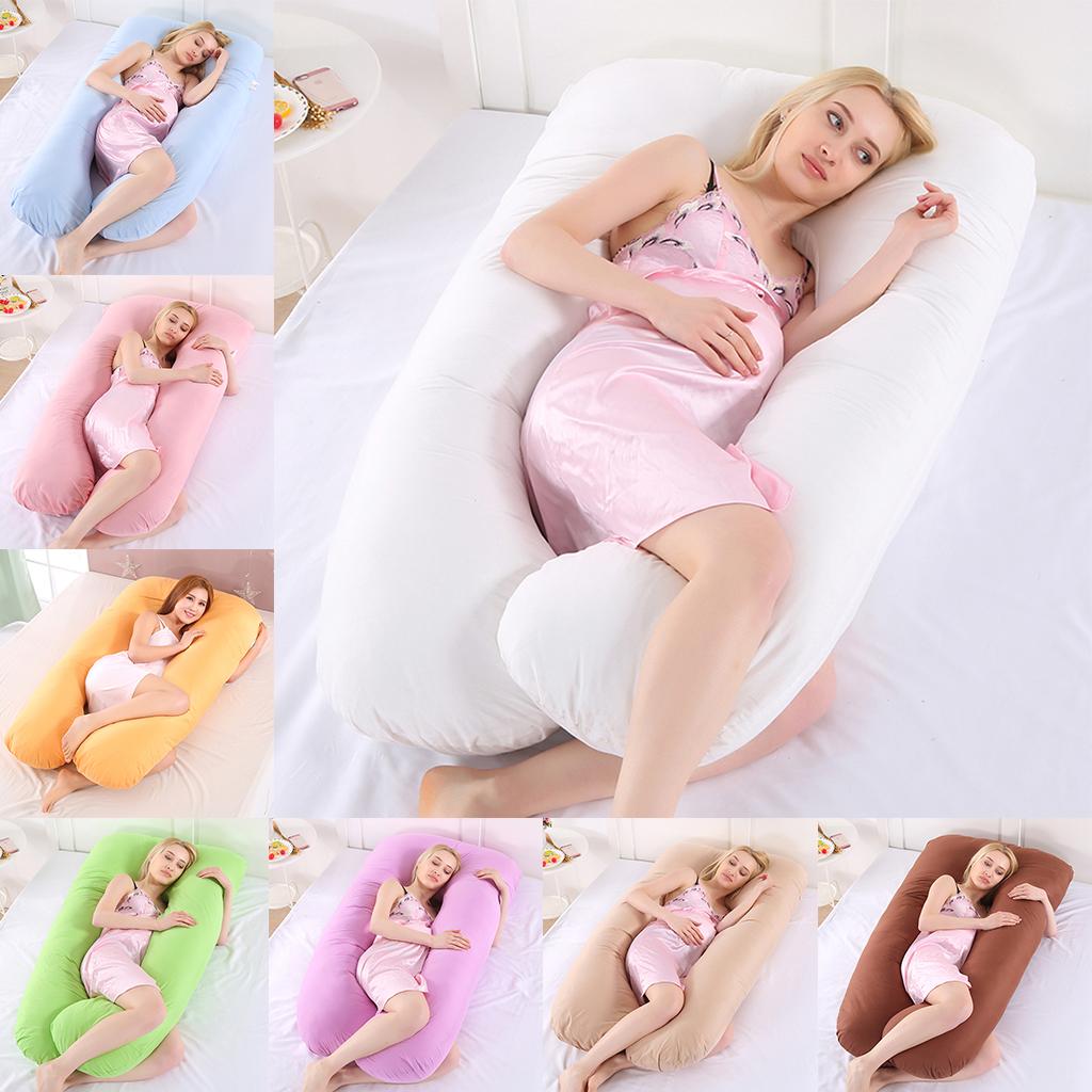 U Shaped Maternity Pregnancy Body Pillow Pillowcase White