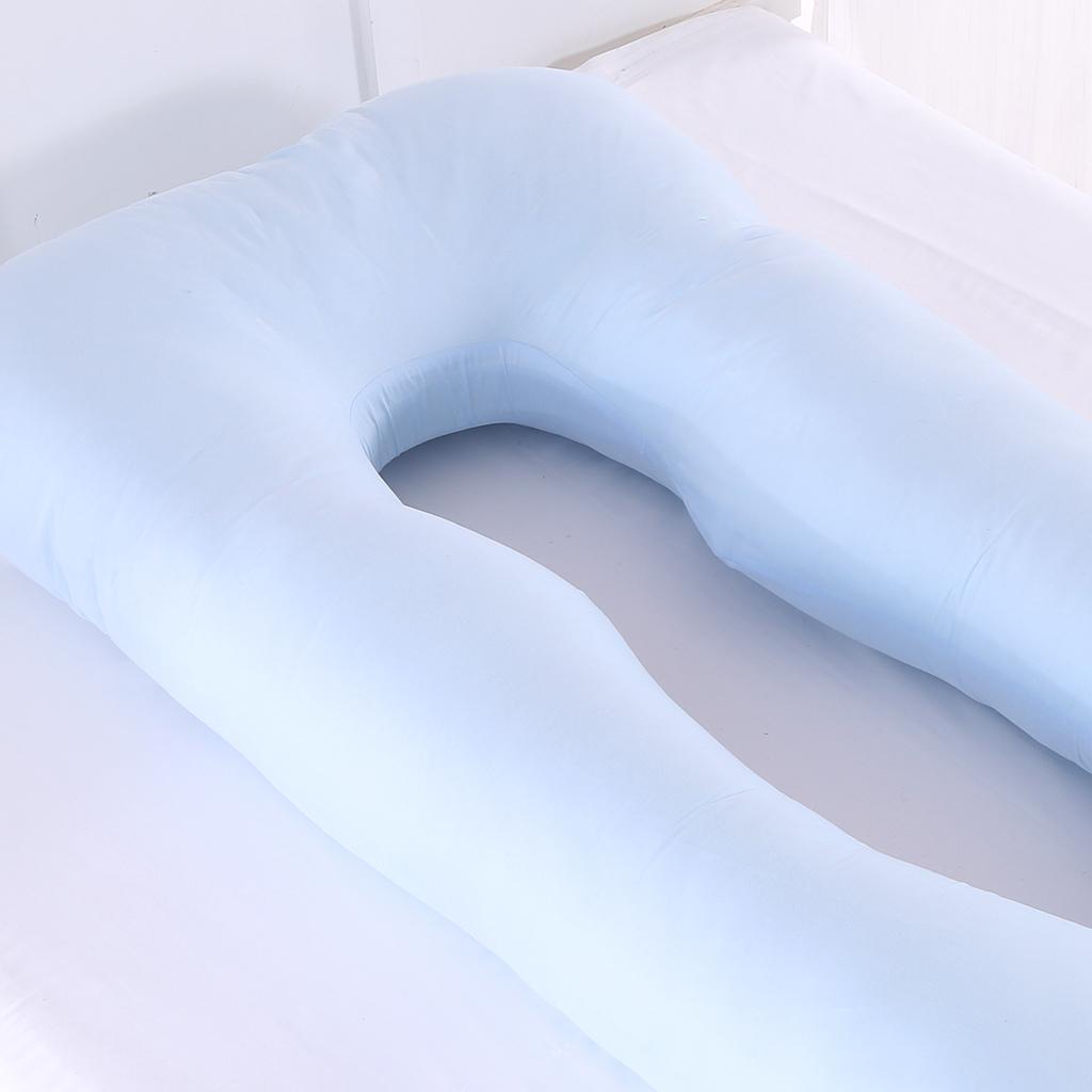 U Shaped Maternity Pregnancy Body Pillow Pillowcase Blue