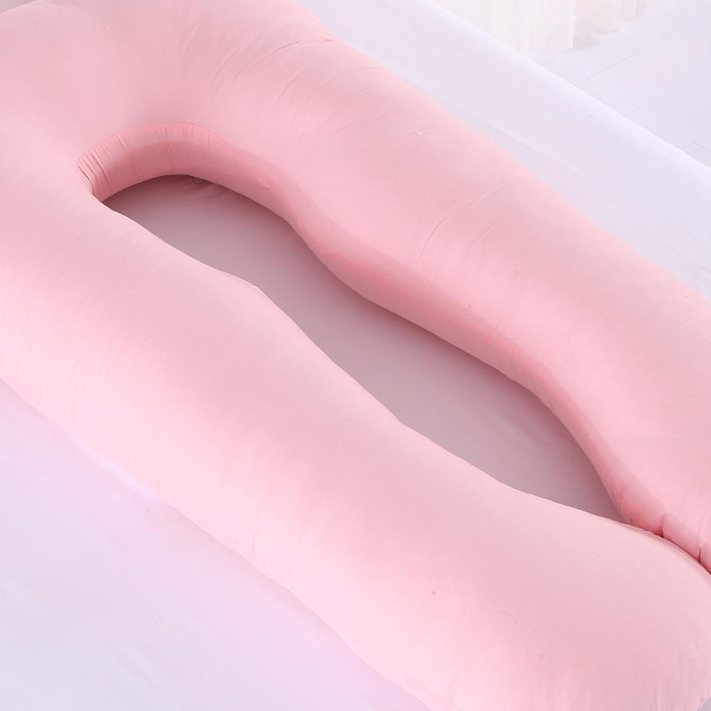 U Shaped Maternity Pregnancy Body Pillow Pillowcase Pink