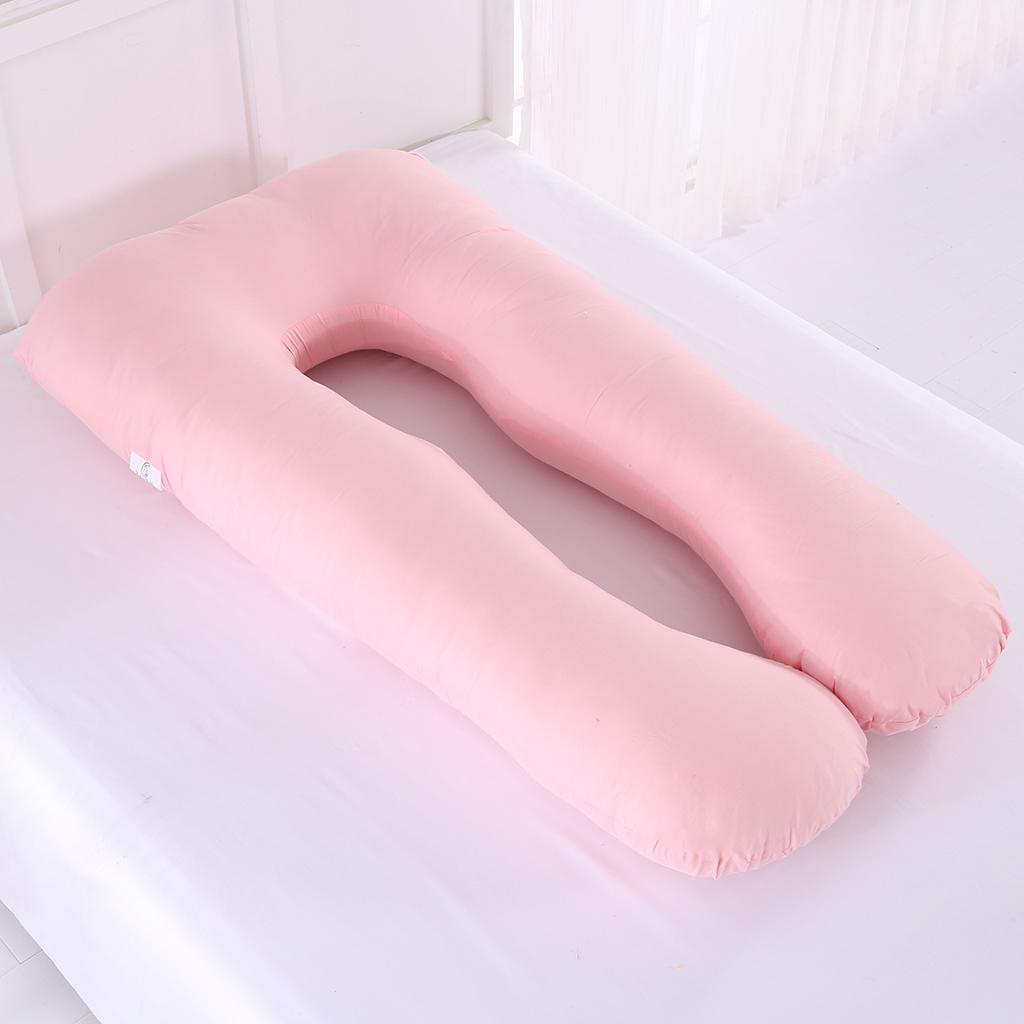U Shaped Maternity Pregnancy Body Pillow Pillowcase Pink