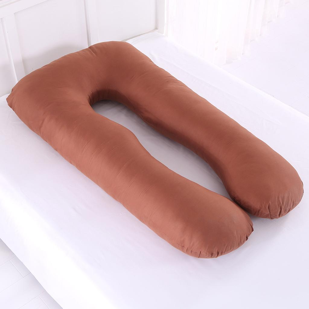 U Shaped Maternity Pregnancy Body Pillow Pillowcase Coffee