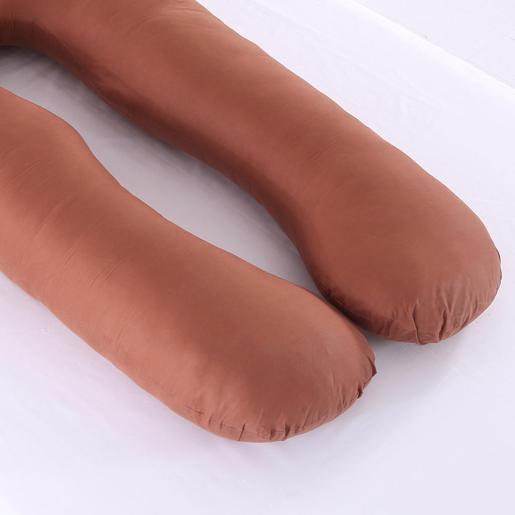 U Shaped Maternity Pregnancy Body Pillow Pillowcase Coffee