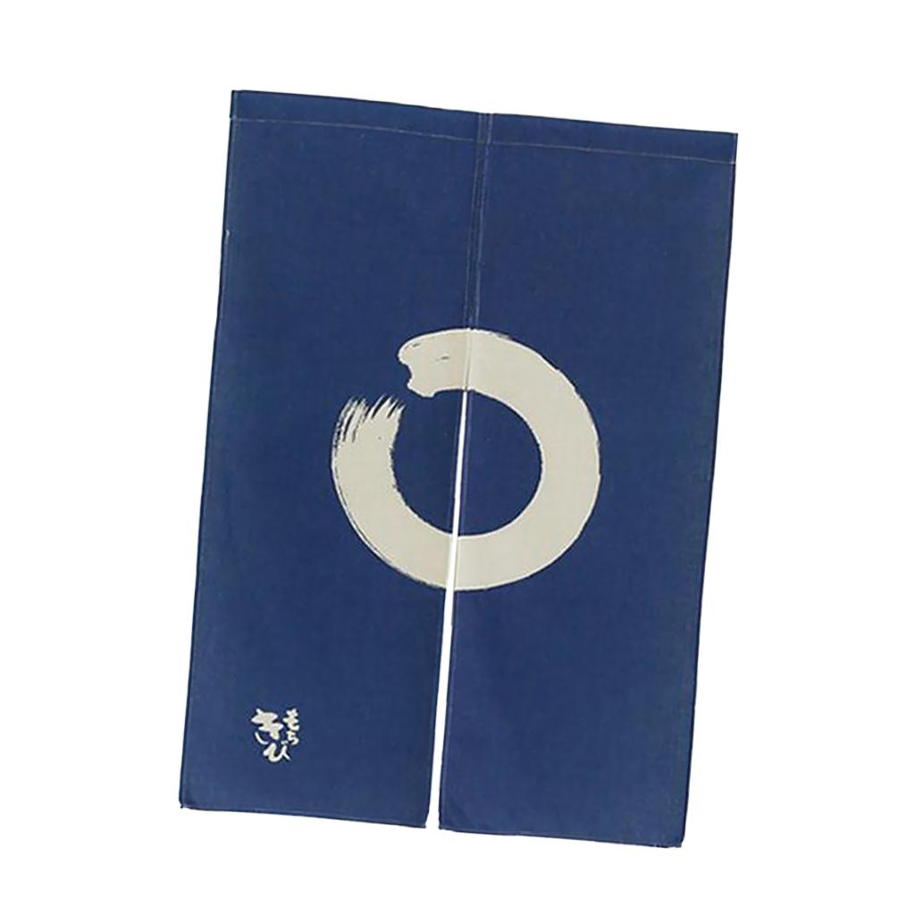 Japanese Noren Doorway Curtain Room Divider 85x150cm White Circle