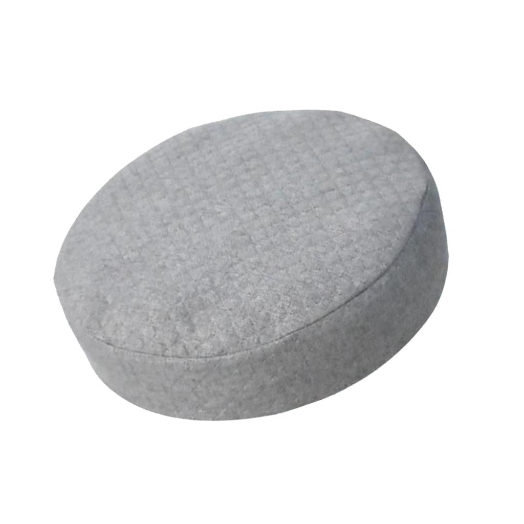 Elastic Linen Bar Stool Covers Round Chair Seat Cover Cushion Pad Gray