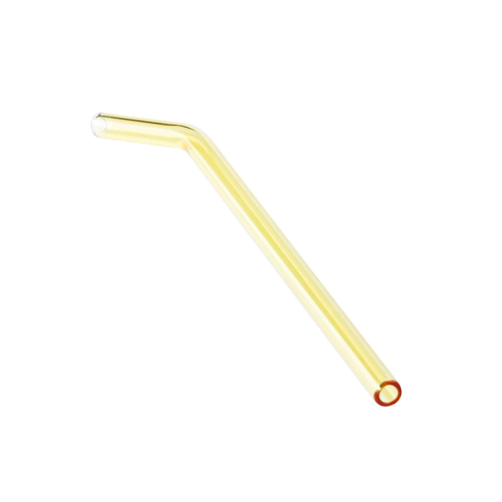 1pcs Creative Curved Glass Drinking Straw Bent With Brush Yellow