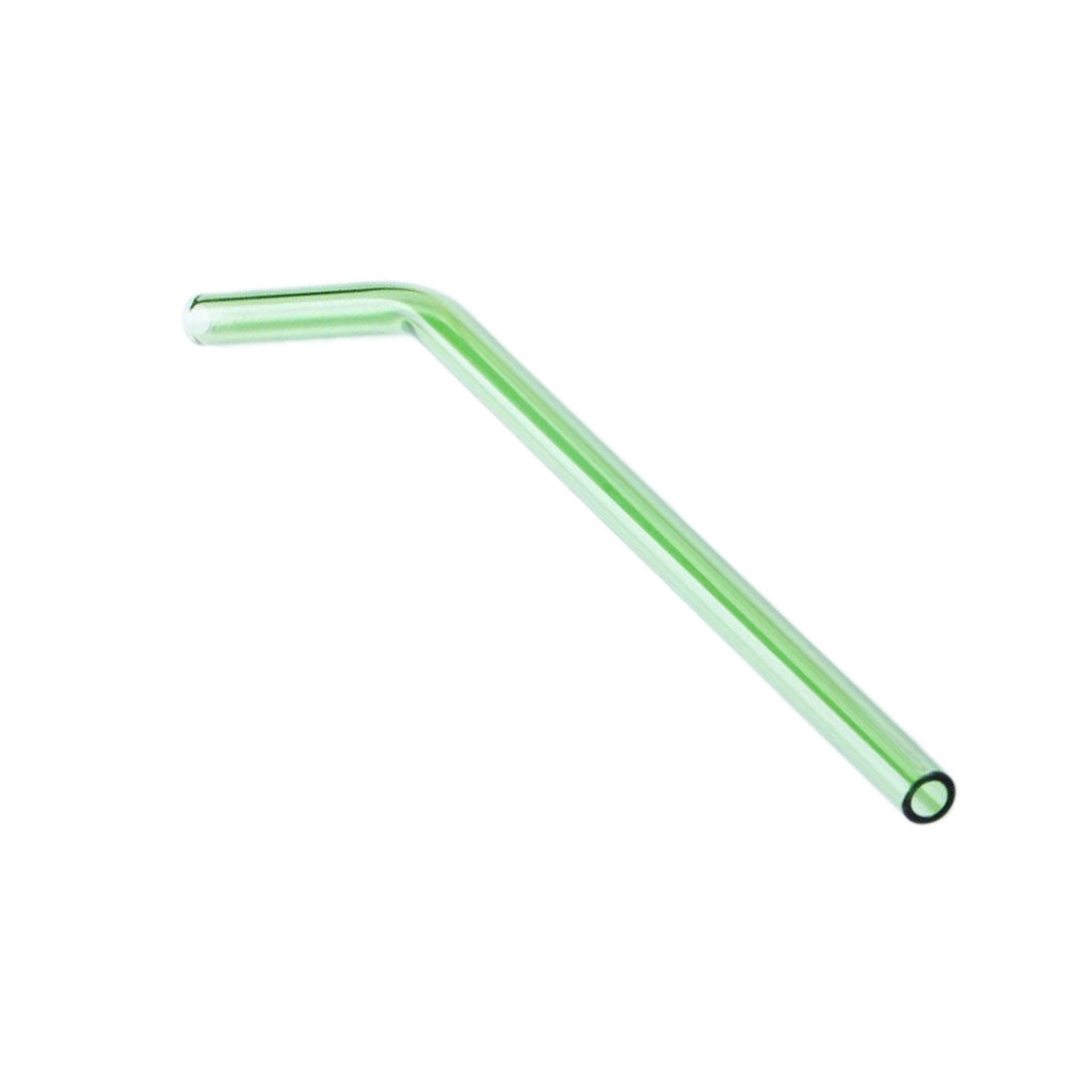 1pcs Creative Curved Glass Drinking Straw Bent With Brush Lime Green