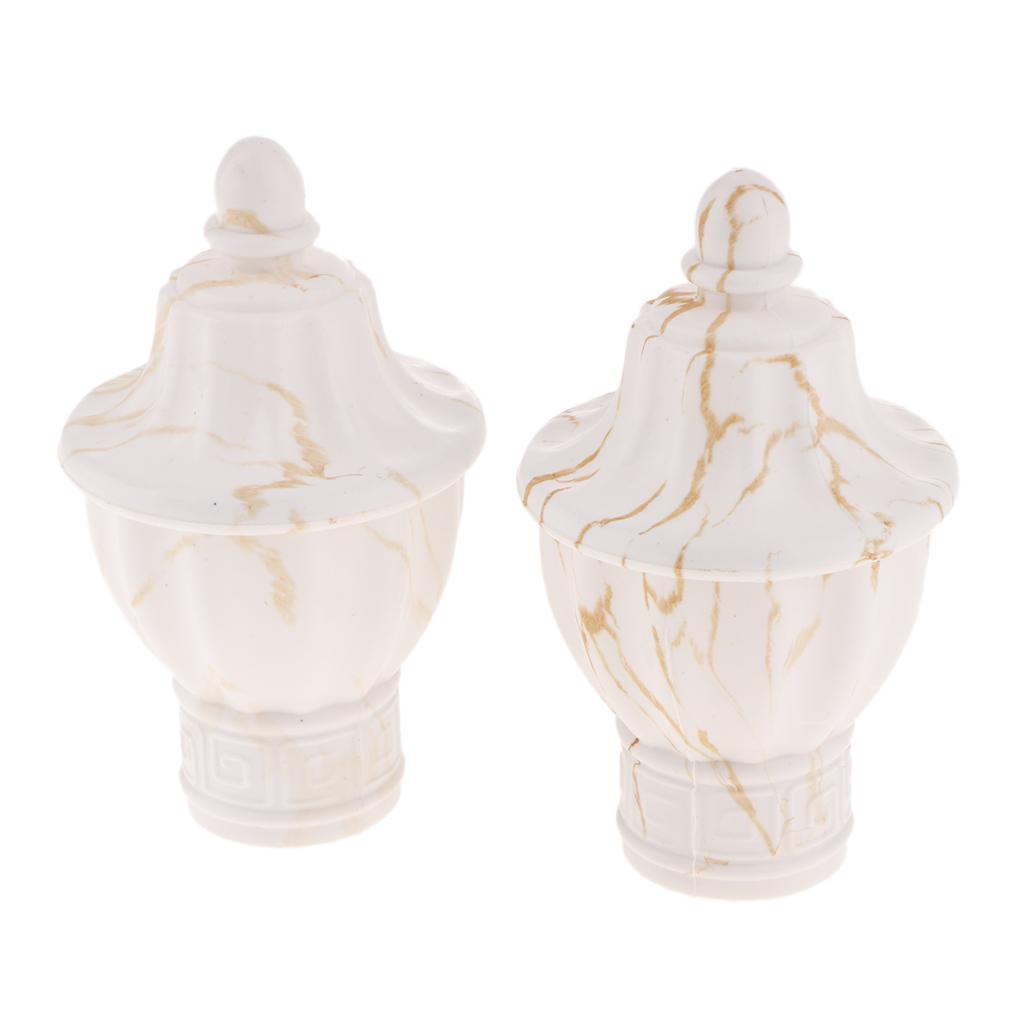 1 Pair Retro Curtain Decorative Pole Rod Finials Ends Heads 28mm White C