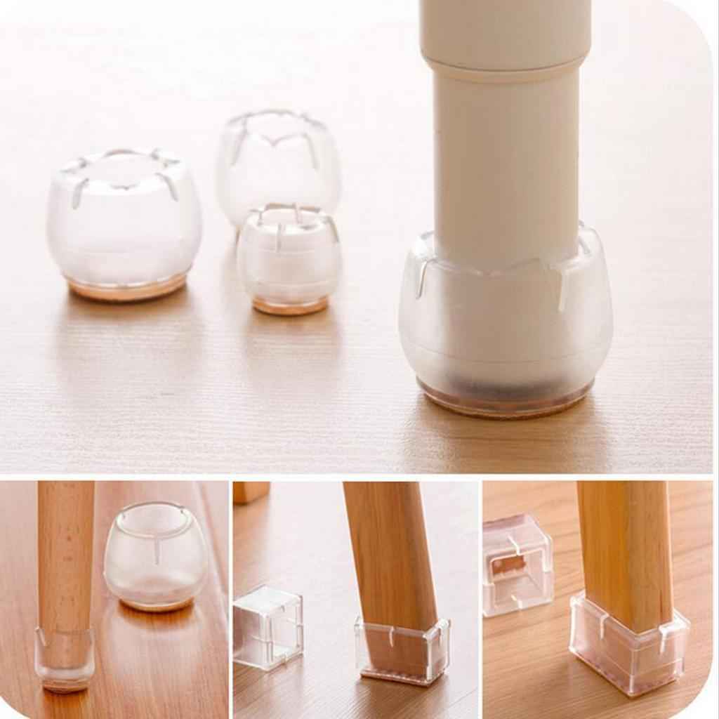10 Pieces Clear Chair Leg Floor Protectors Furniture Pads Round Leg 17-21mm