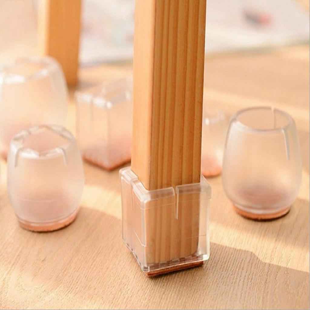 10 Pieces Clear Chair Leg Floor Protectors Furniture Pads Round Leg 17-21mm