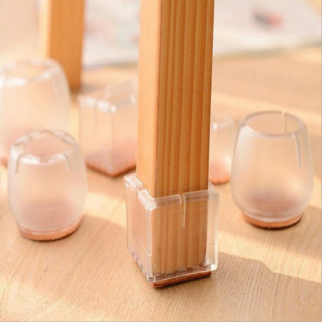 10 Pieces Clear Chair Leg Floor Protectors Furniture Pads Round Leg 22-28mm