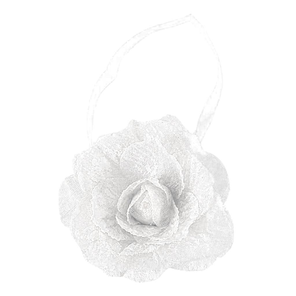 Seersucker Flower Magnetic Decorative Curtain Drapes Tiebacks White