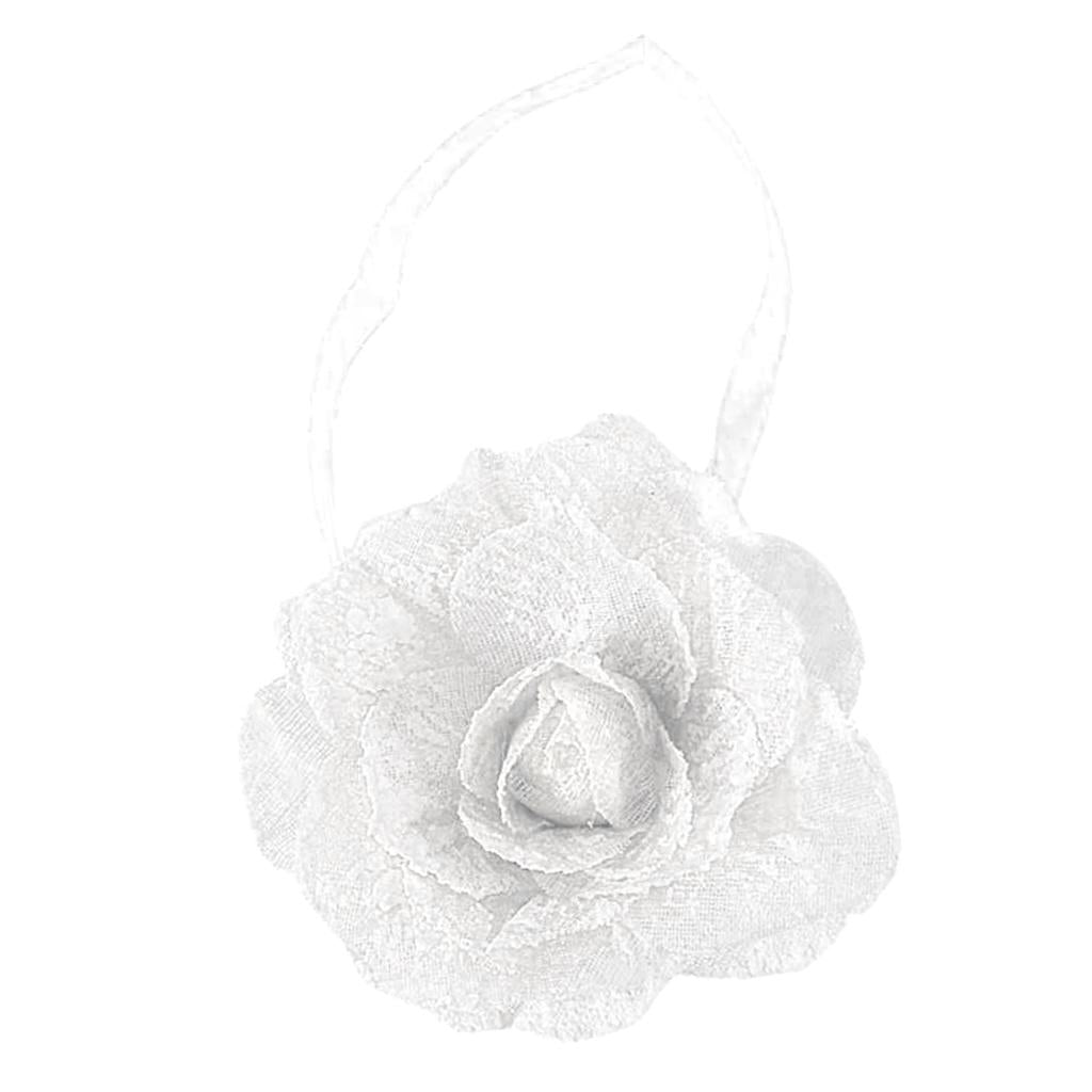 Seersucker Flower Magnetic Decorative Curtain Drapes Tiebacks White