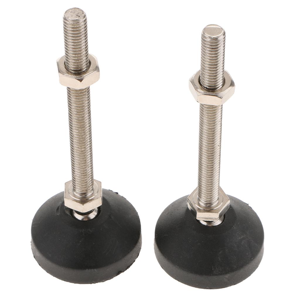 2 Pcs Carbon Steel Adjustable Furniture Leveler Leveling Feet 50-M10x100mm