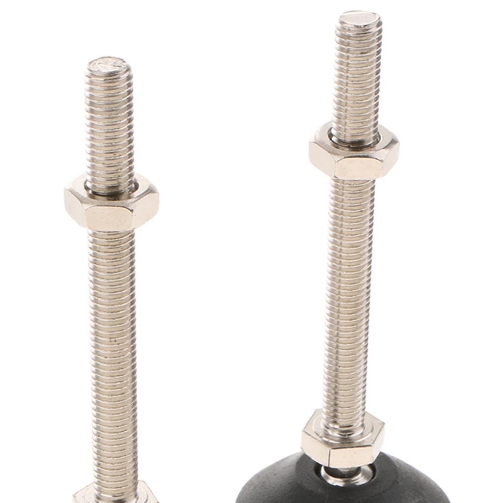 2 Pcs Carbon Steel Adjustable Furniture Leveler Leveling Feet 50-M10x100mm