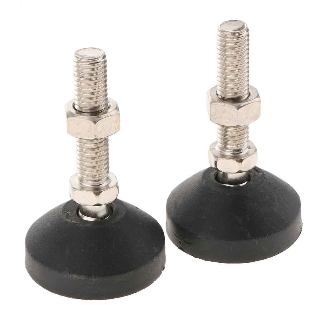 2 Pcs Carbon Steel Adjustable Furniture Leveler Leveling Feet 50-M12x50mm