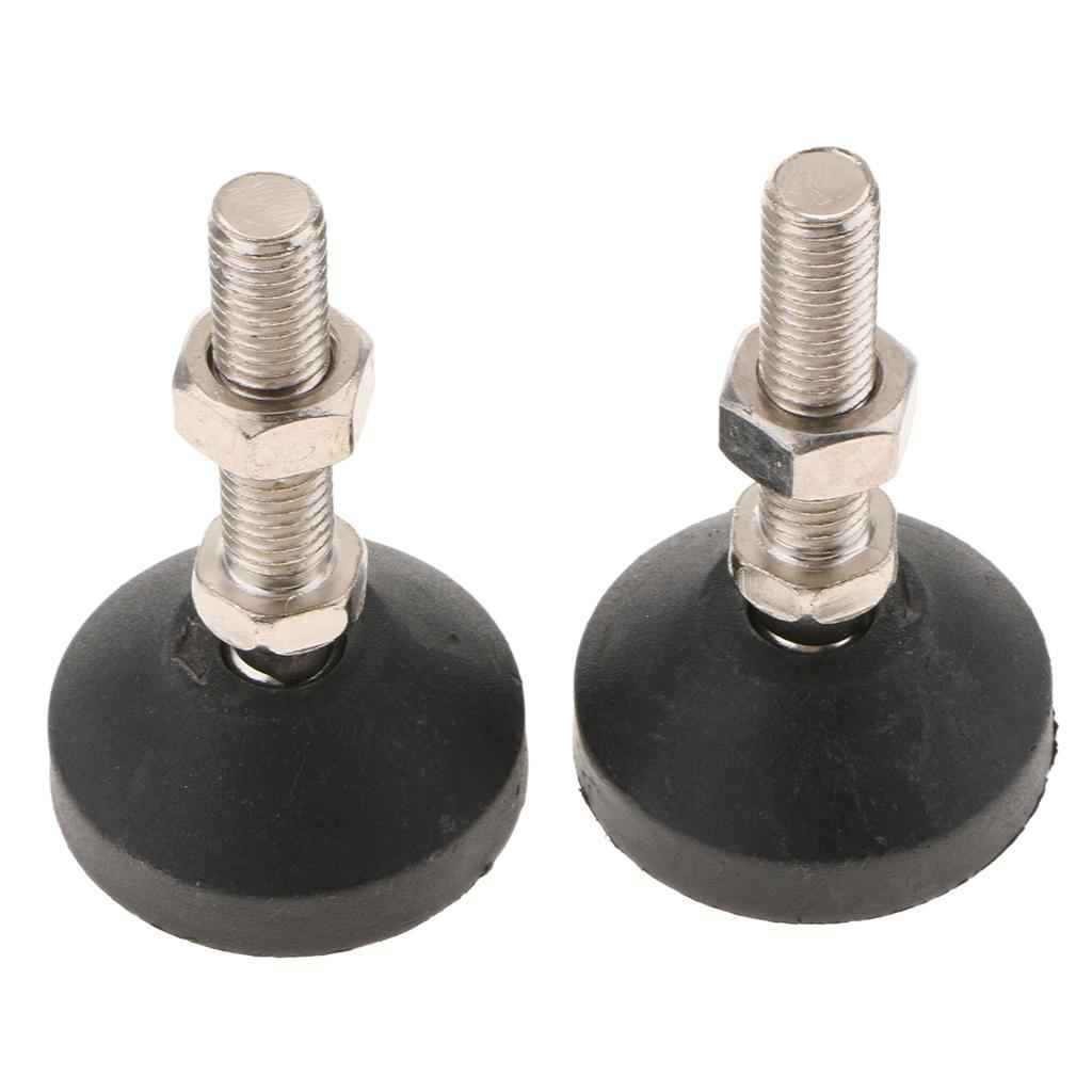 2 Pcs Carbon Steel Adjustable Furniture Leveler Leveling Feet 50-M12x50mm