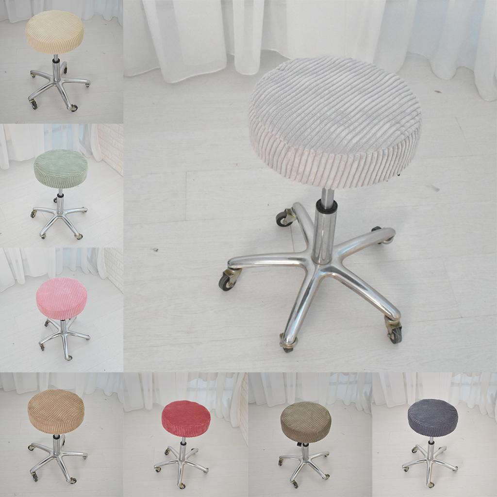 Round Bar Stool Chair Seat Cushion Cover 03 35cm - Light Grey