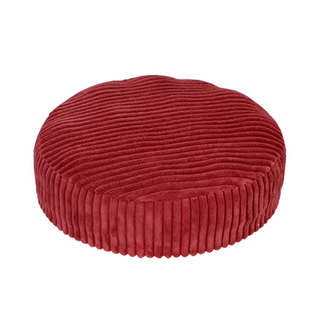 Round Bar Stool Chair Seat Cushion Cover 03 35cm - Wine Red