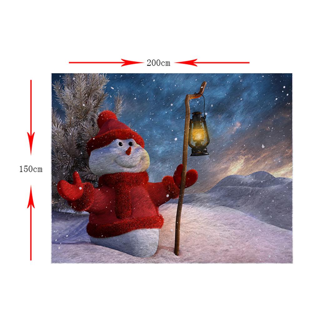 Digital Printing Flannel Blanket Bed Sofa Throw Snowman_2 150x200cm