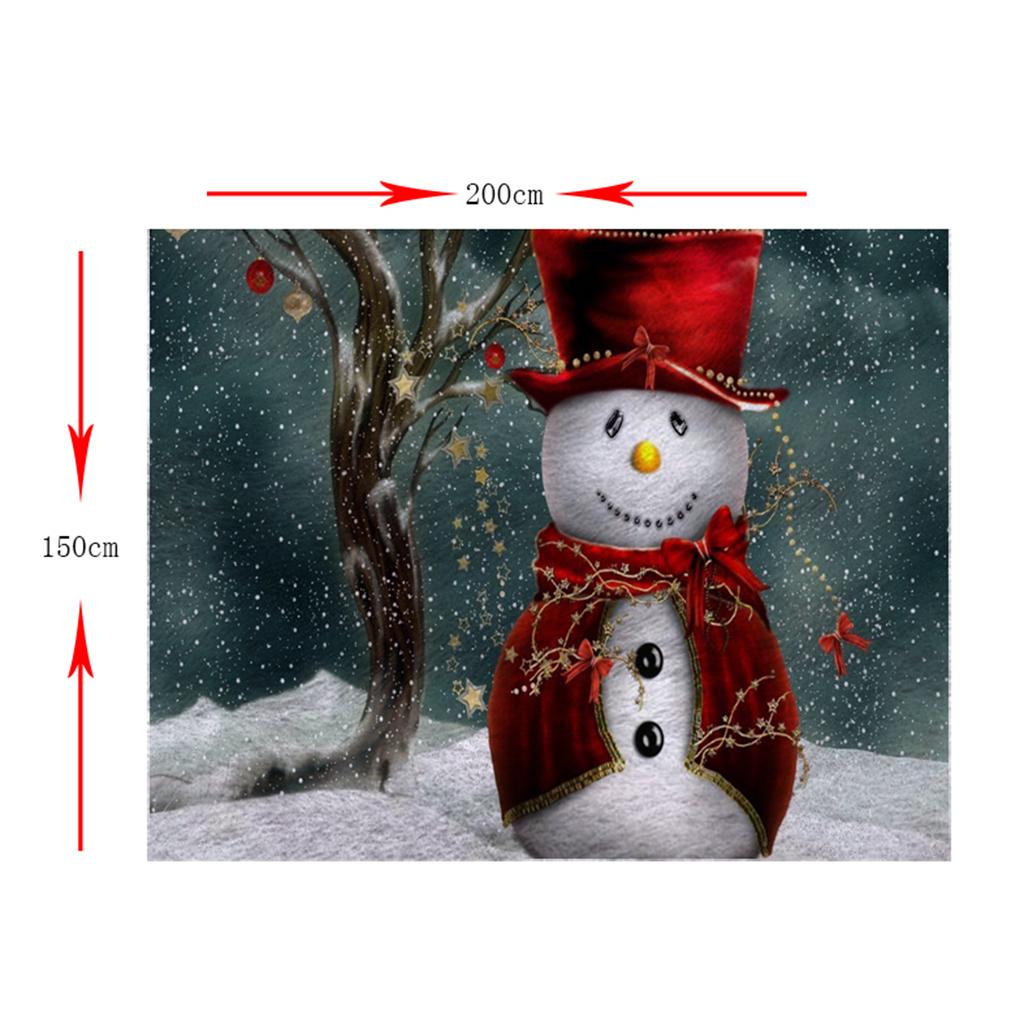 Digital Printing Flannel Blanket Bed Sofa Throw Snowman_3 150x200cm