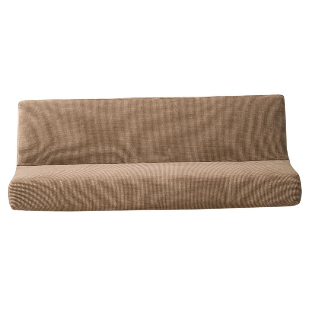 Non-Slip Armless Sofa Cover Full Folding Sofa Bed Slipcover Coffee S