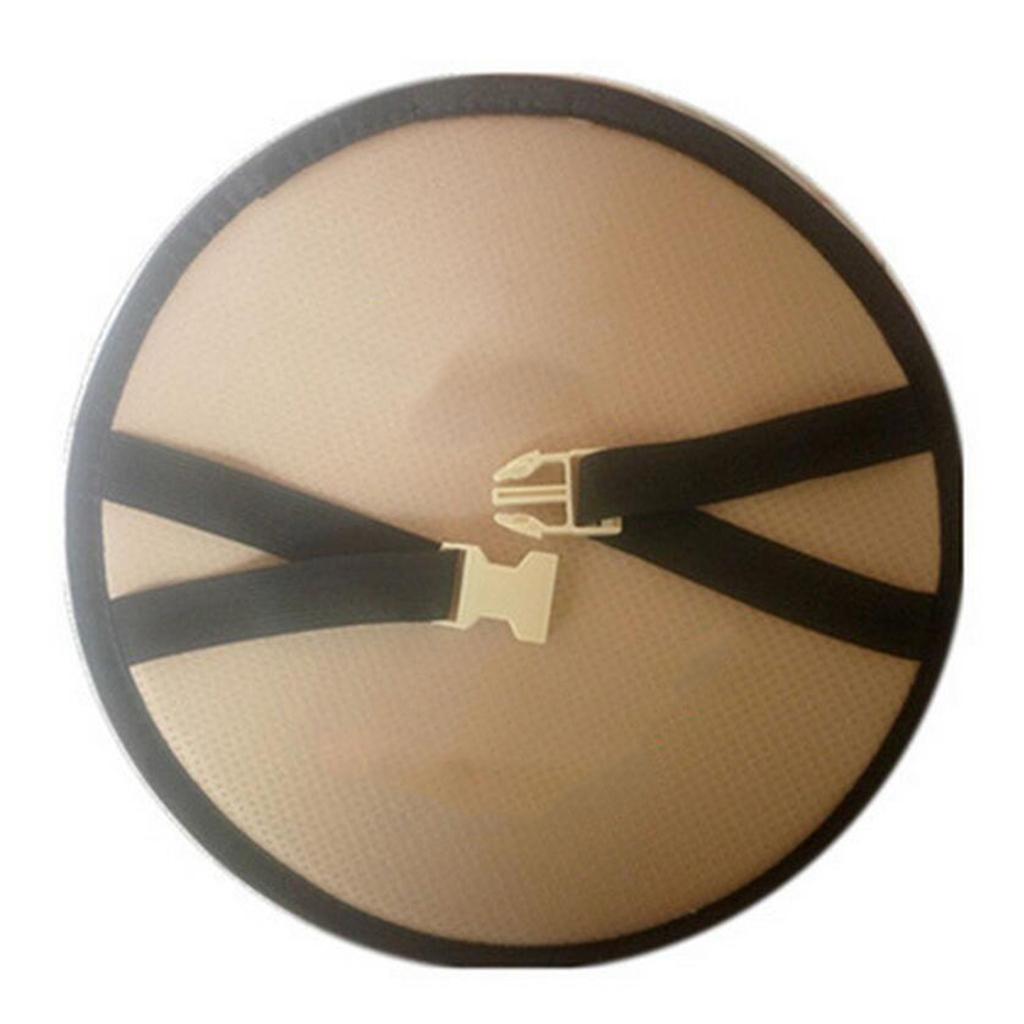 Non Slip Round Chair Cover Seat Pads with Buckle Camel - 35cm (14 inch)