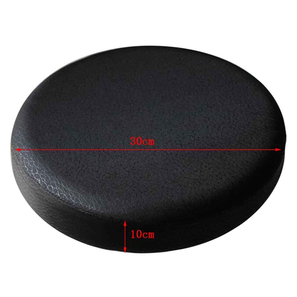 Smooth Surface Bar Stool Cover Round Lift Chair Seat Sleeve Salon Black_30x10cm