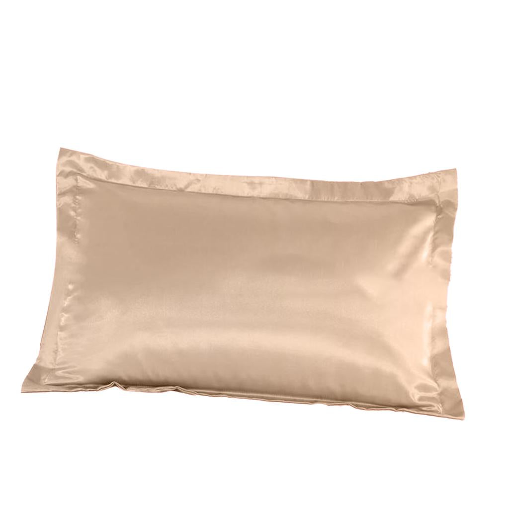 Solid Color Luxury Silky Pillowcases Queen Size 20x30 Inch Camel