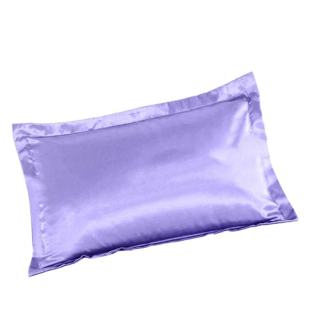 Solid Color Luxury Silky Pillowcases Queen Size 20x30 Inch Light Purple