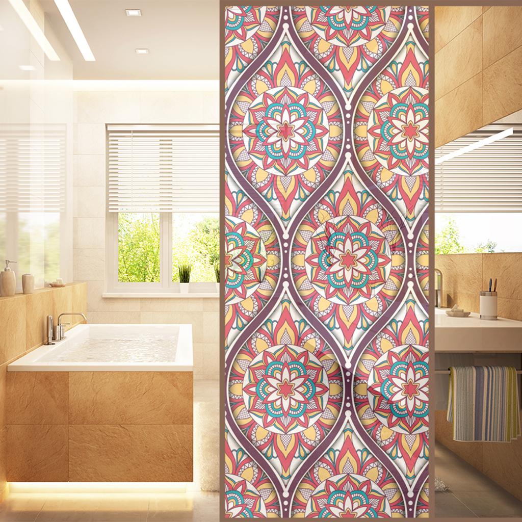 Floral Static Cling Stained Window Film Privacy Frosted Glass Stickers 10