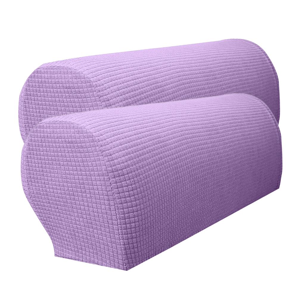 Set of 2 Waterproof Flannel Furniture Sofa Armrest Covers Purple