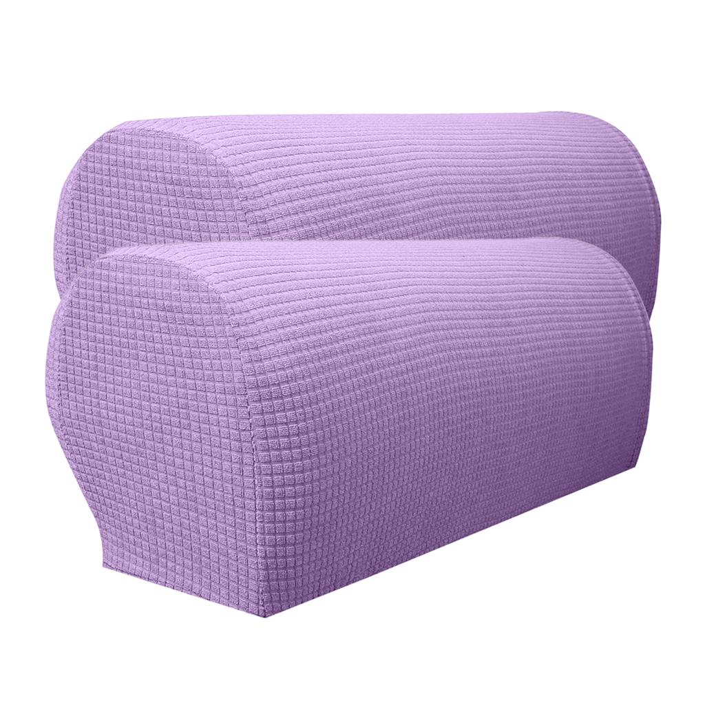 Set of 2 Waterproof Flannel Furniture Sofa Armrest Covers Purple