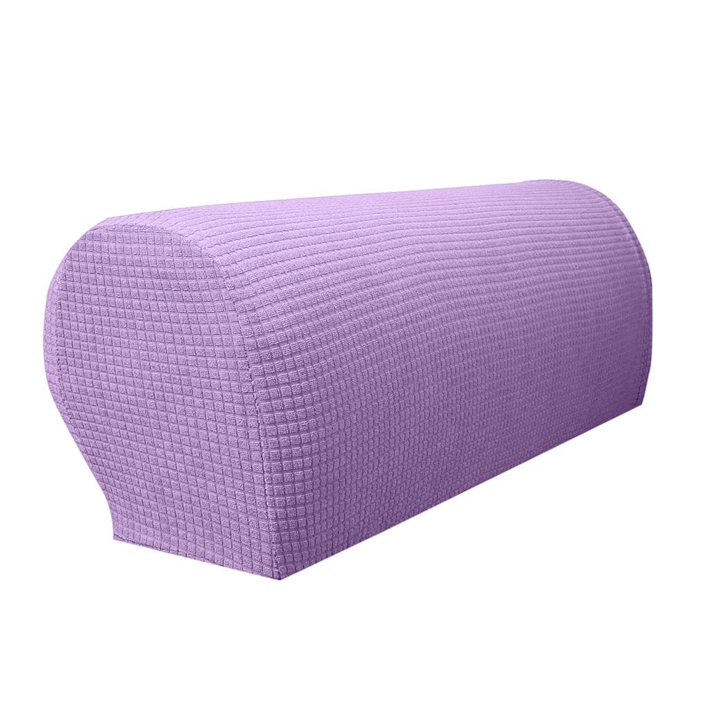 Set of 2 Waterproof Flannel Furniture Sofa Armrest Covers Purple