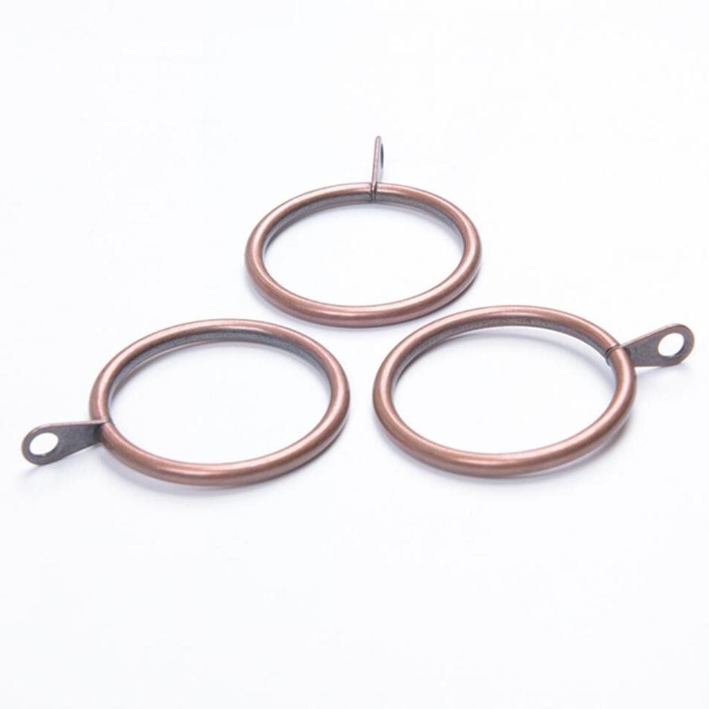 6xPack of 10, Smooth Metal Curtain Rings Rod Pole Copper - 45mm