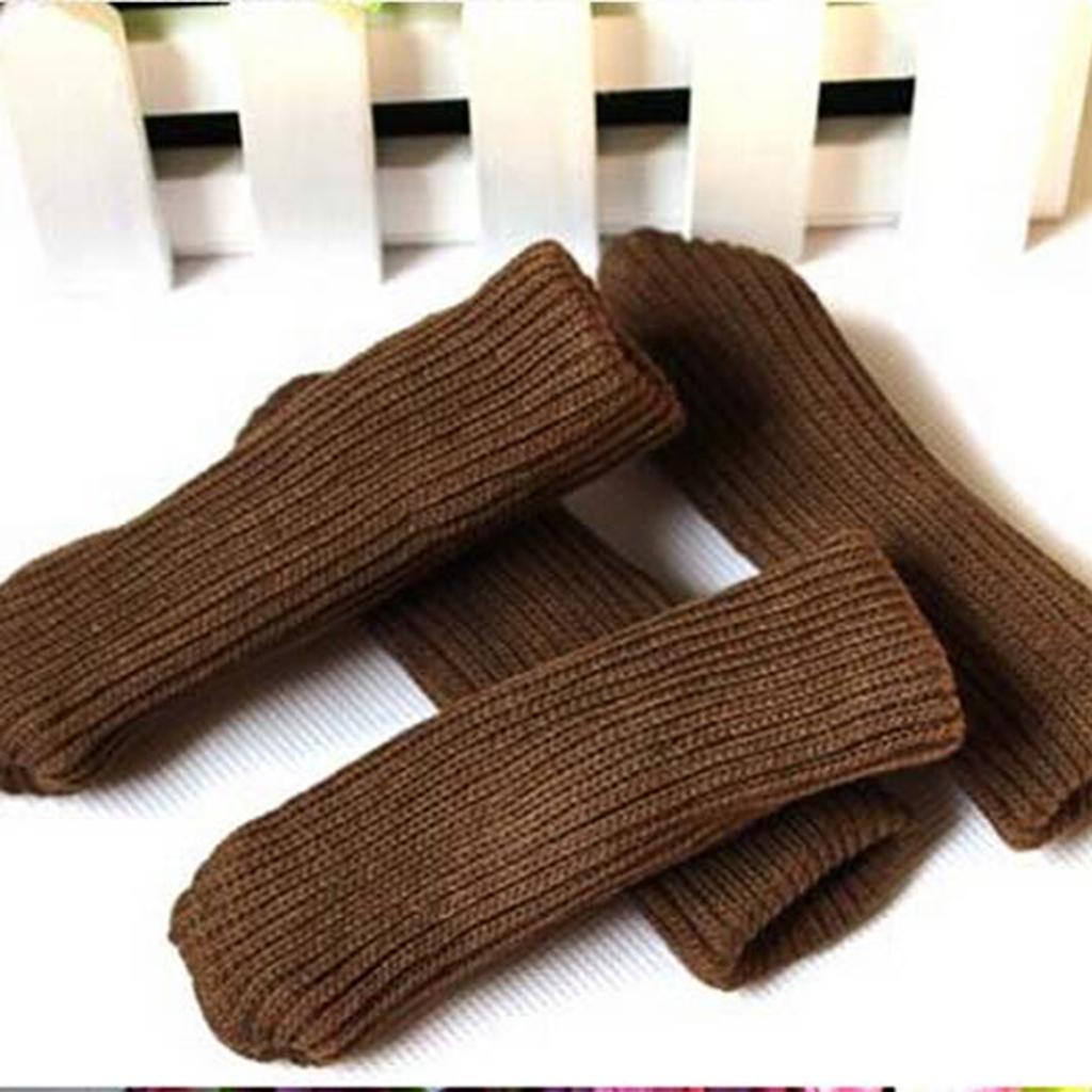 4x11cm Furniture Feet Caps Covers/Knitted Chair Leg Socks Brown