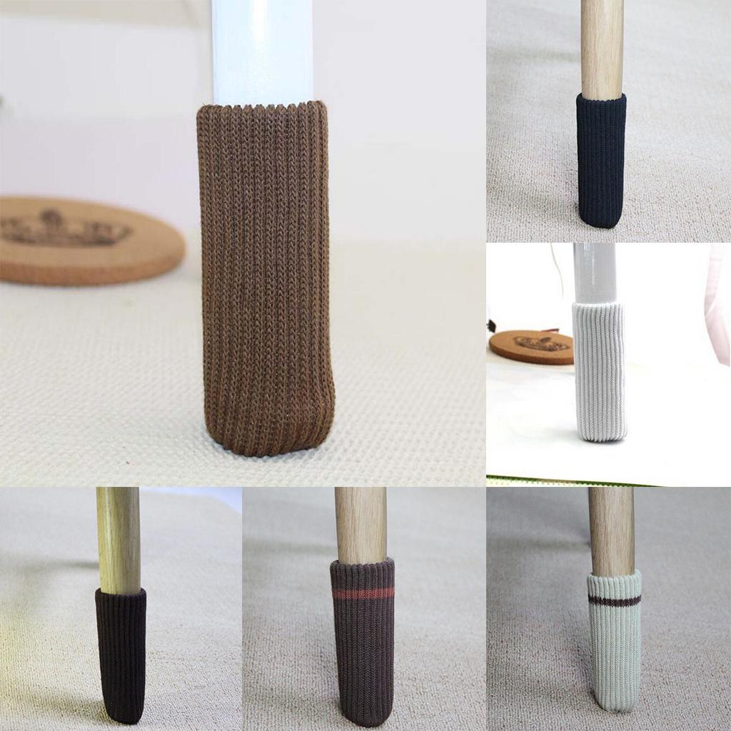 4x11cm Furniture Feet Caps Covers/Knitted Chair Leg Socks Brown