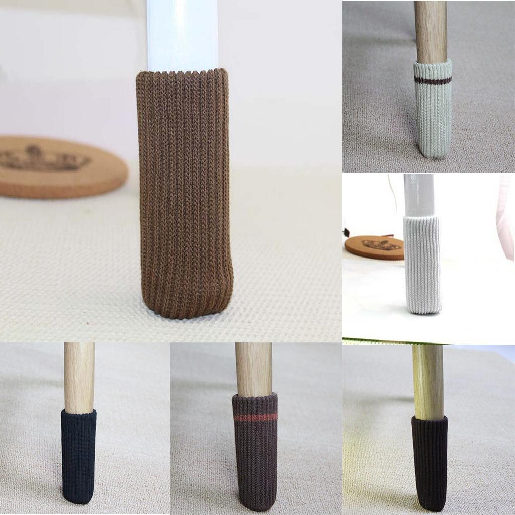 4x11cm Furniture Feet Caps Covers/Knitted Chair Leg Socks Brown