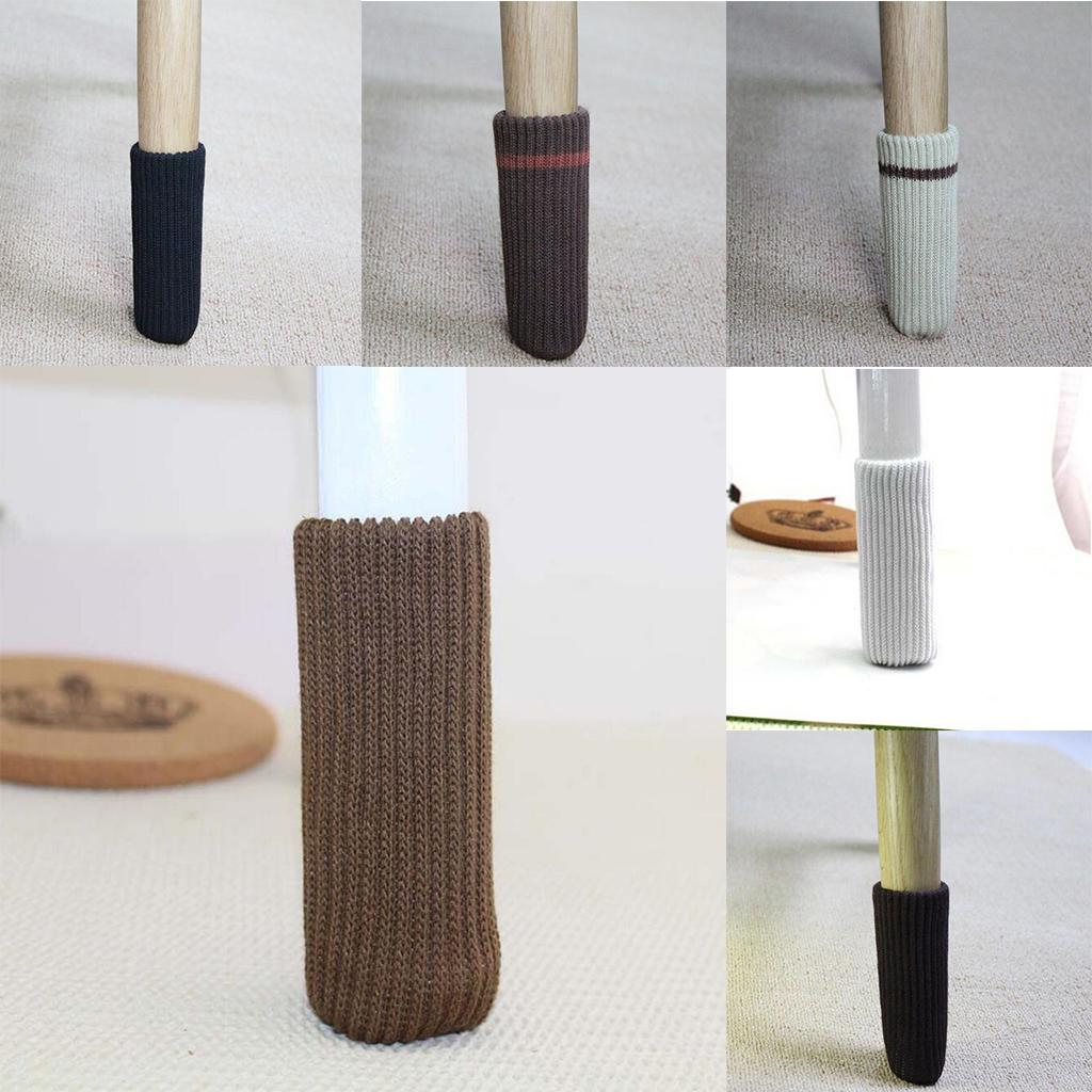4x11cm Furniture Feet Caps Covers/Knitted Chair Leg Socks Brown