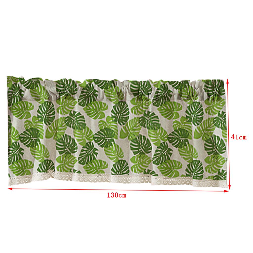 Cafe Window Curtain Semi-Sheer Kitchen Curtain Tier Green - 130x41cm