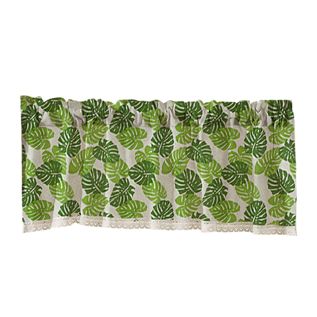 Cafe Window Curtain Semi-Sheer Kitchen Curtain Tier Green - 130x41cm